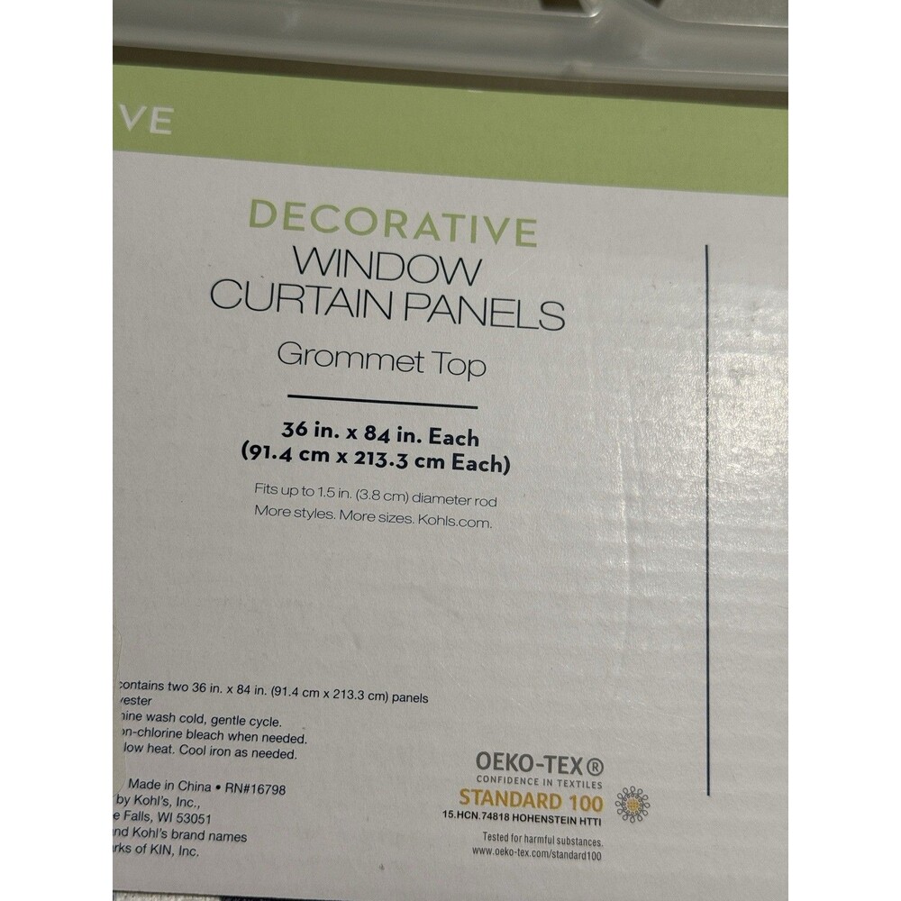 The Big One Garfield Geometric Set of 2 Grommet Window Curtain Panels Multi-Col - Picture 12 of 12